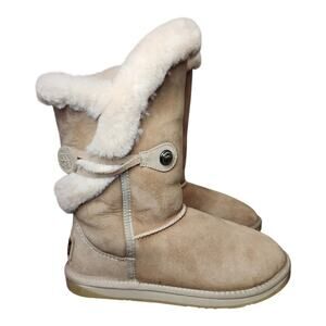 Australia Luxe Boots Nordic Shearling Sheepskin Tan Suede Size 10 Womens